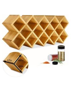 Organizador de Especias de Bambú Kylinbigda Cruzado 18 Frascos