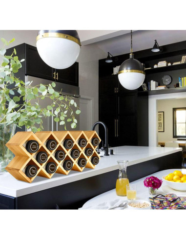 Organizador de Especias de Bambú Kylinbigda Cruzado 18 Frascos