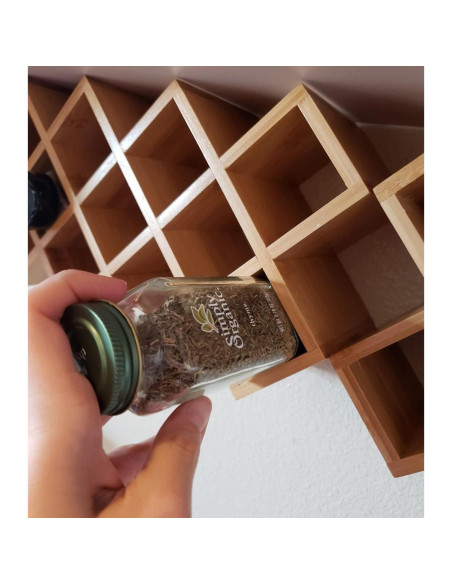 Organizador de Especias de Bambú Kylinbigda Cruzado 18 Frascos Organizador de Especias de Bambú Kylinbigda Cruzado 18 Frascos