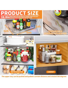 Organizador de Refrigerador Yieach 40x30 cm Rotativo 360 2