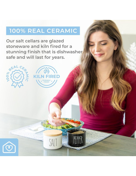 Juego de Tazones de Cerámica para Sal y Pimienta Heartland