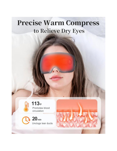 Máscara de Ojos Calentada FACEMOON Gris - Alivio Ocular