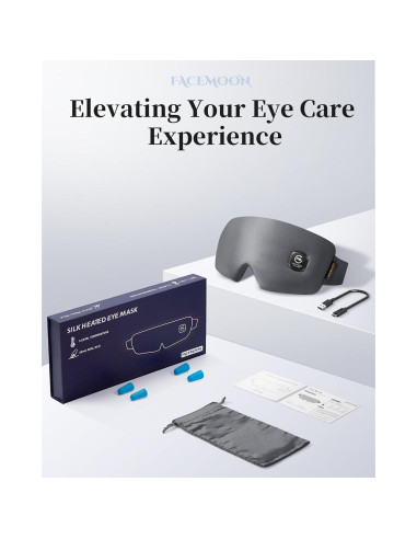 Máscara de Ojos Calentada FACEMOON Gris - Alivio Ocular