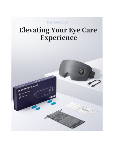 Máscara de Ojos Calentada FACEMOON Gris - Alivio Ocular