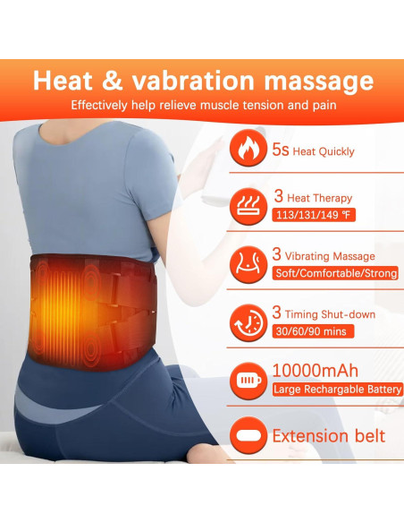 Faja Calentadora Inalámbrica Extra Grande 152 cm Masaje