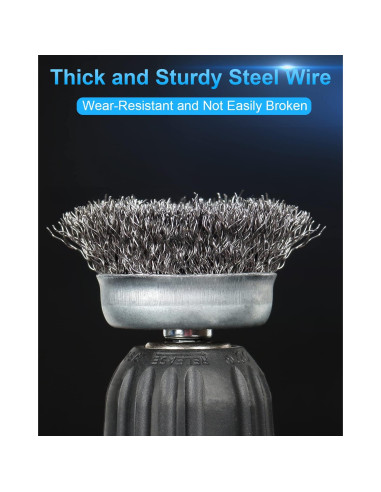 Juego de 6 Cepillos de Alambre Rocaris para Taladro 1/4"