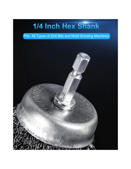 Juego de 6 Cepillos de Alambre Rocaris para Taladro 1/4"