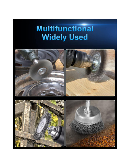 Juego de 6 Cepillos de Alambre Rocaris para Taladro 1/4"