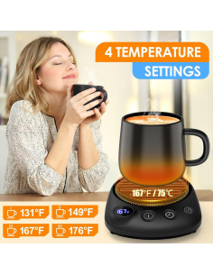 Calentador de Tazas Eléctrico KITCHEKSHOP Negro 50W 2