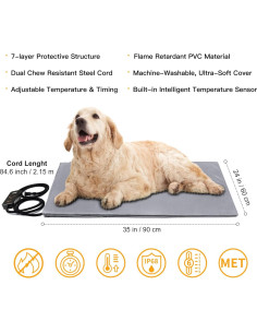 Almohadilla Térmica Grande Toozey para Mascotas 89x61cm 2