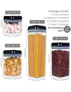 Contenedores de Almacenamiento Vtopmart 7 Piezas Herméticos 1.9L 2