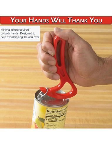Abre Latas Manual Home-X Rojo para Personas Mayores 32g