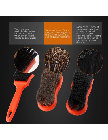 Kit de Cepillos de Detalle SPTA 3 Piezas para Automóviles