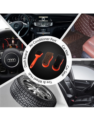 Kit de Cepillos de Detalle SPTA 3 Piezas para Automóviles