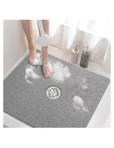 HITSLAM Alfombrilla de Ducha Antideslizante 60,96x60,96cm Gris