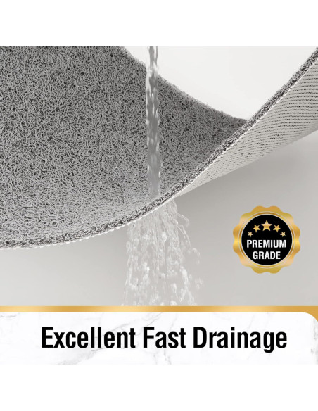 HITSLAM Alfombrilla de Ducha Antideslizante 60,96x60,96cm Gris