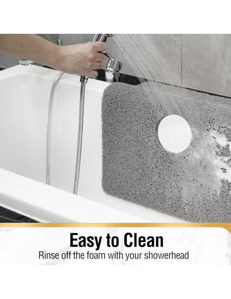 HITSLAM Alfombrilla de Ducha Antideslizante 60,96x60,96cm Gris