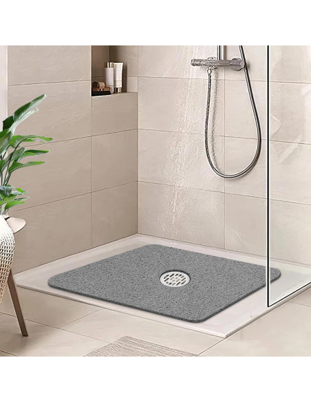 HITSLAM Alfombrilla de Ducha Antideslizante 60,96x60,96cm Gris