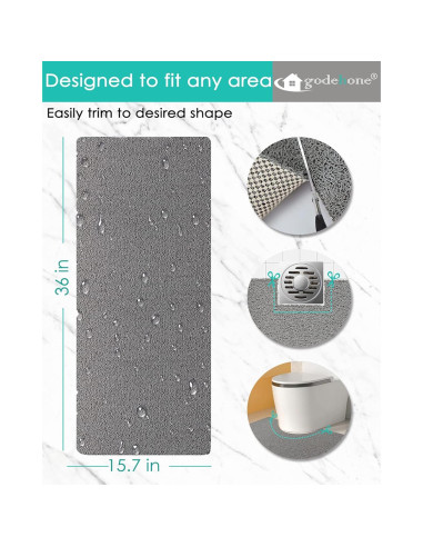 Alfombrilla de Ducha Antideslizante Godehone 40x92 cm Gris