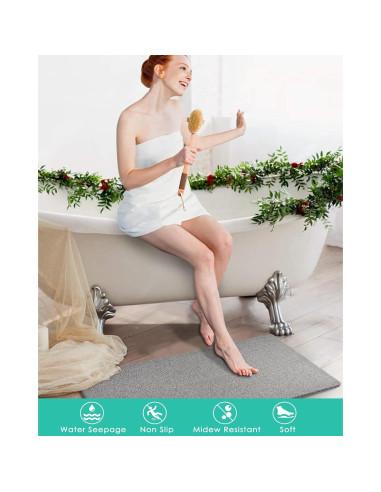 Alfombrilla de Ducha Antideslizante Godehone 40x92 cm Gris