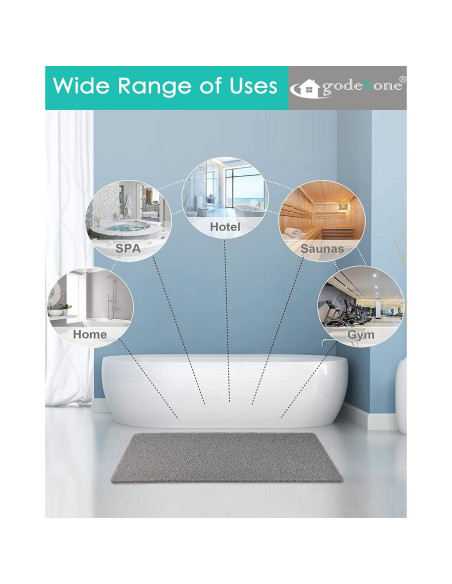 Alfombrilla de Ducha Antideslizante Godehone 40x92 cm Gris