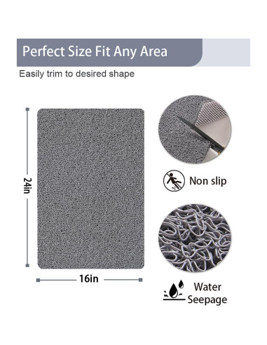 Alfombrilla Antideslizante Mecko 40x60 cm Gris para Ducha