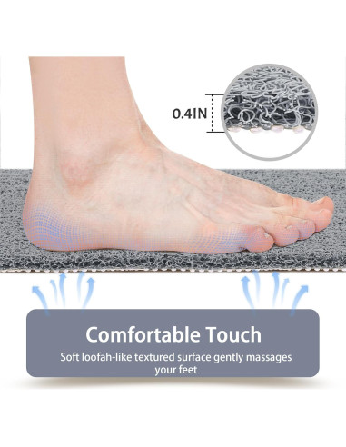 Alfombrilla Antideslizante Mecko 40x60 cm Gris para Ducha