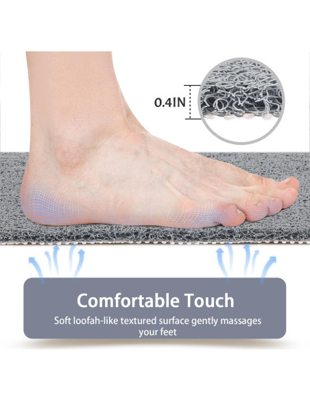 Alfombrilla Antideslizante Mecko 40x60 cm Gris para Ducha
