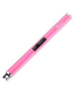 Encendedor USB Recargable SUPRUS Rosa Fluorescente a Prueba de Viento
