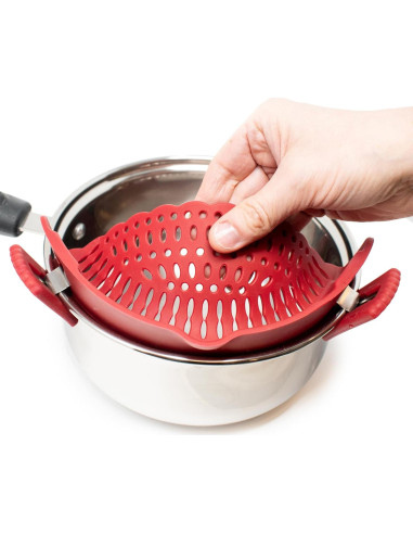 Colador de Silicona Norpro 23.5 cm Rojo Práctico