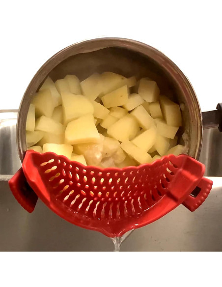 Colador de Silicona Norpro 23.5 cm Rojo Práctico