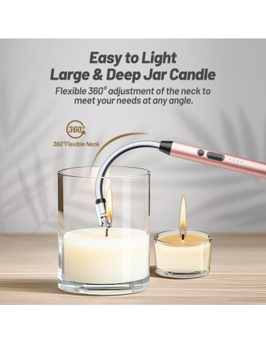 Encendedor Eléctrico AJIJING Oro Rosa Recargable USB Tipo-C