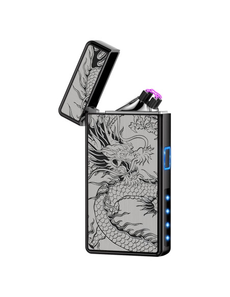 Encendedor Eléctrico Recargable USB TOPKAY Dragón Negro