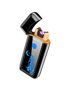 Encendedor Eléctrico USB Dachance Lobo Negro Doble Arco