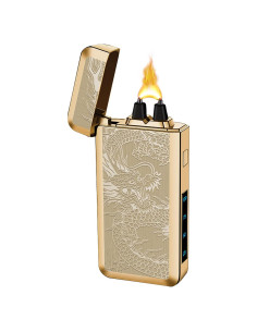 Encendedor Plasma Recargable USB Tipo-C SKRFIRE Dragón Dorado