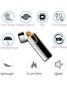 Encendedor Electrónico Recargable ZOIPPDMS USB Plasma Azul 2