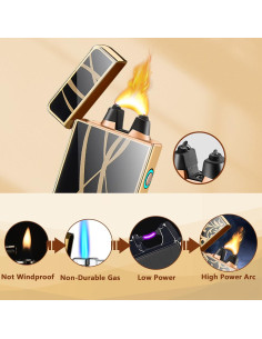 Encendedor Eléctrico RSBYE HT819 Recargable USB Aerodinámico 2