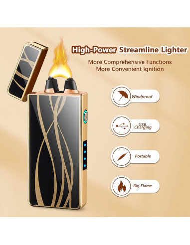 Encendedor Eléctrico RSBYE HT819 Recargable USB Aerodinámico