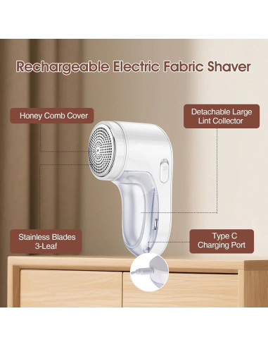 Afeitadora de tela eléctrica recargable 198g para ropa