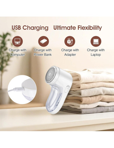 Afeitadora de tela eléctrica recargable 198g para ropa