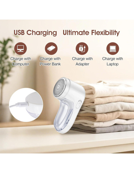 Afeitadora de tela eléctrica recargable 198g para ropa