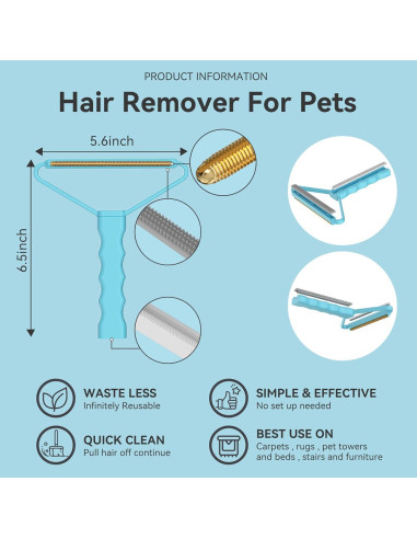 Removedor de Pelo de Mascota FLUOTINE 3 en 1 Reutilizable