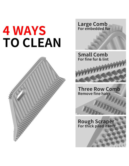 Removedor de Pelo de Mascota FLUOTINE 3 en 1 Reutilizable