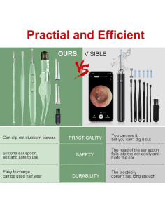 Kit de limpieza de oídos JL PJQIANG 9 herramientas LED 2