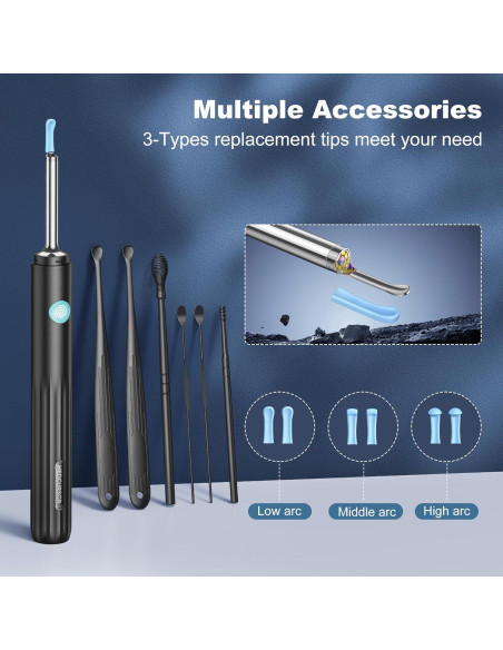 Medcursor Limpiador de Oídos con Cámara HD 1080P y LED