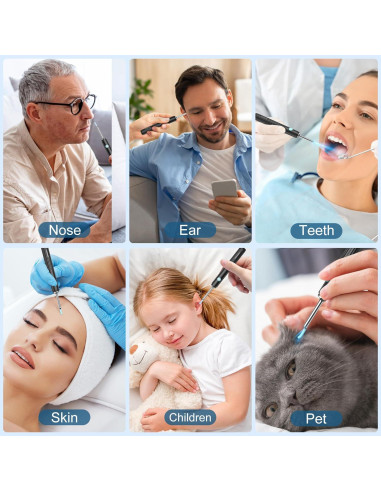 Medcursor Limpiador de Oídos con Cámara HD 1080P y LED