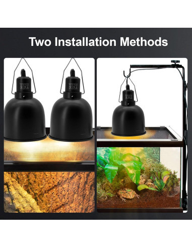 Lámpara de Reptiles MECESOR 5.5" Regulable con Doble Fijación