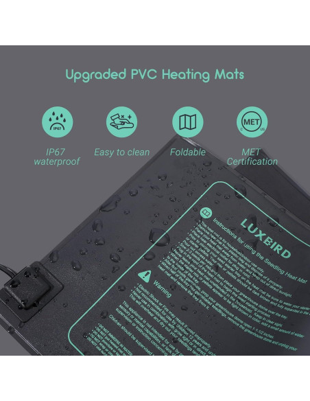 LUXBIRD Combo 2 Pack Alfombrilla Térmica 25.4x52.7cm y Termostato
