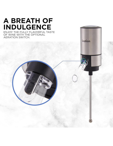 Aerador y Dispensador de Vino Ivation Acero Inoxidable