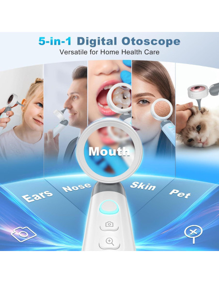 Otoscopio Inalámbrico HD 1080P con Pantalla IPS 1.38"